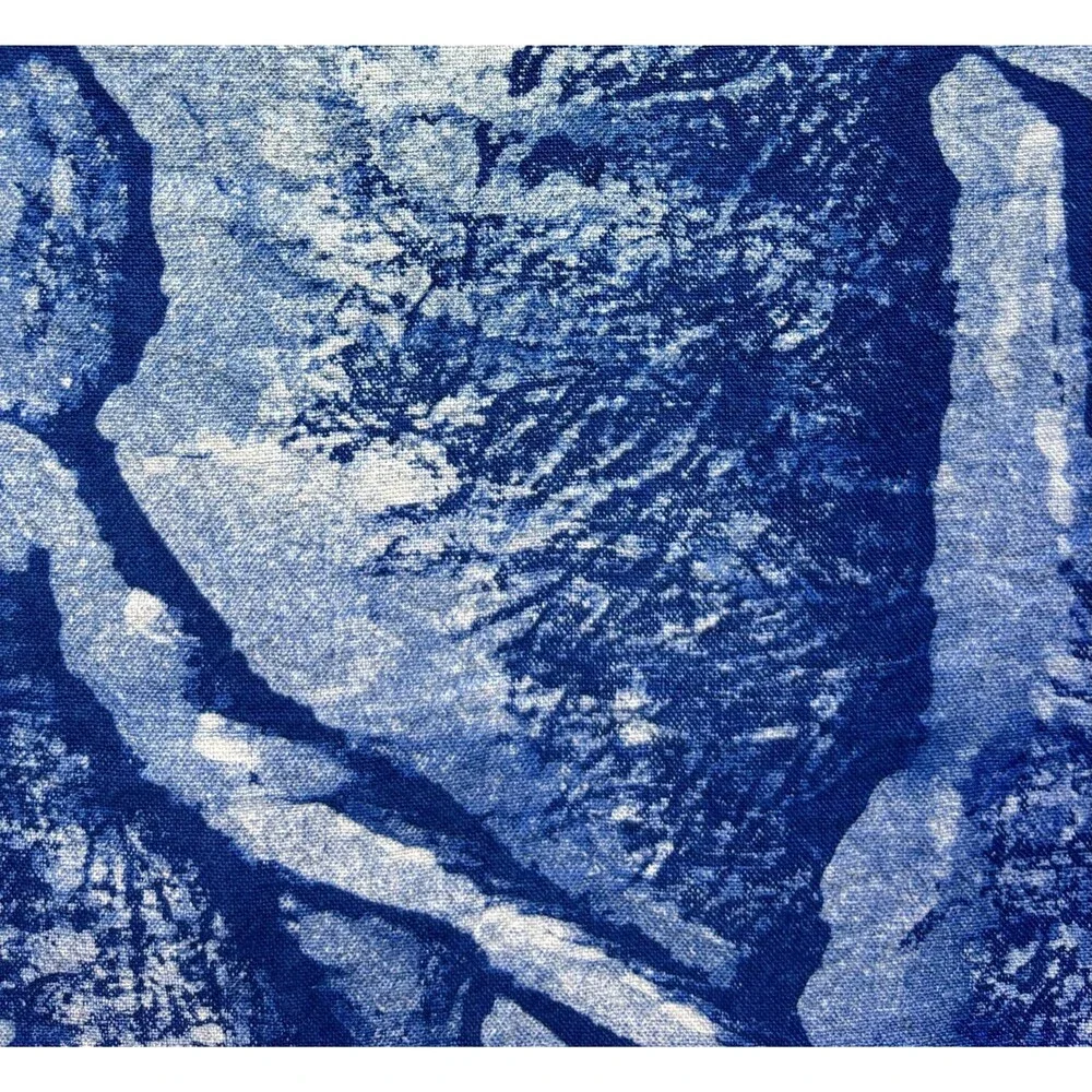 Star Trail Mountain Wall Art | Handmade Indigo Batik Tapestry | Astronomy Gift